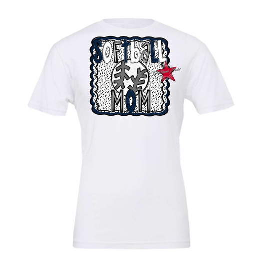 Softball Mom Dot Design-Navy