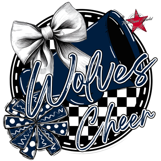 Wolves Circle Cheer Design-Navy