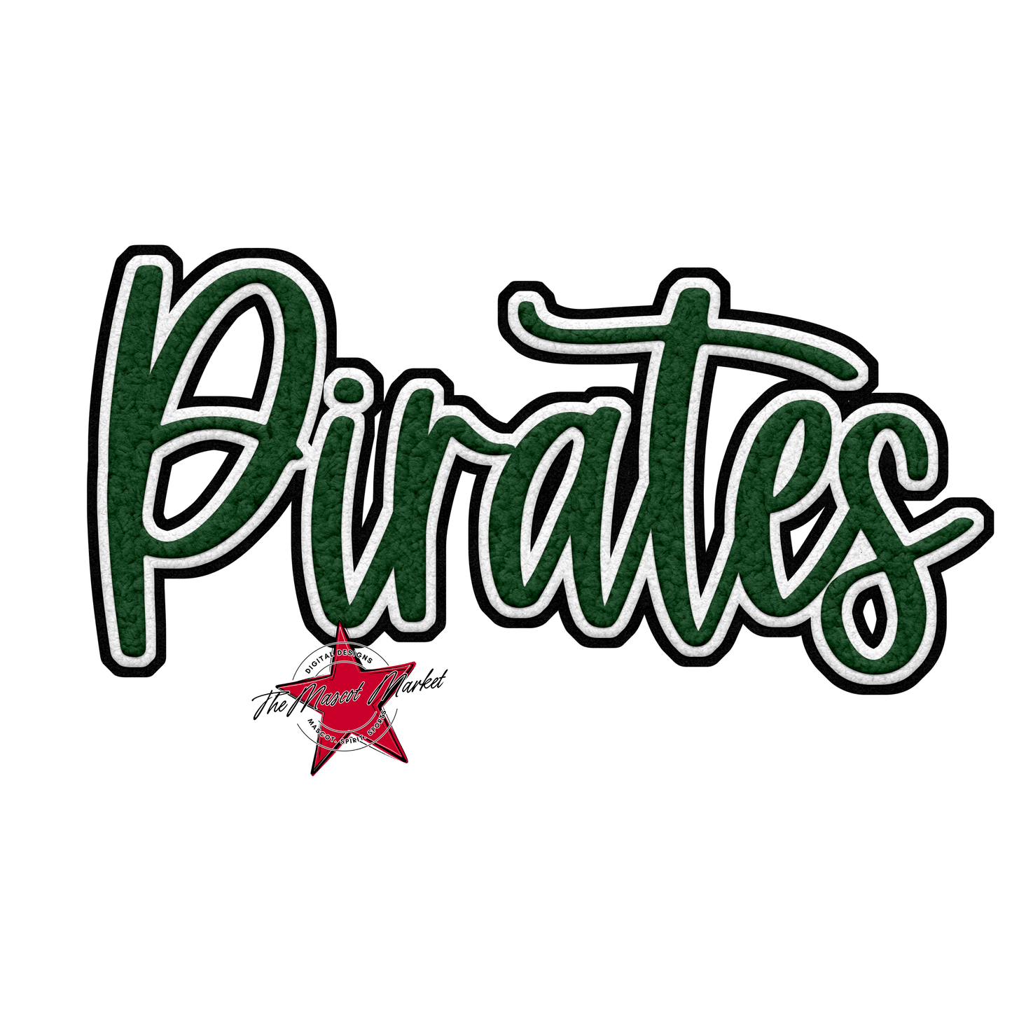 Pirates Faux Chenille Patch-Green