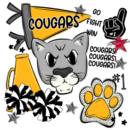 Cougars Spirit Design-Yellow