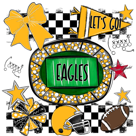 Eagles Checkers Spirit Design-Yellow