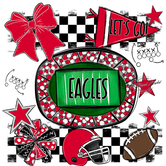 Eagles Checkers Spirit Design-Red