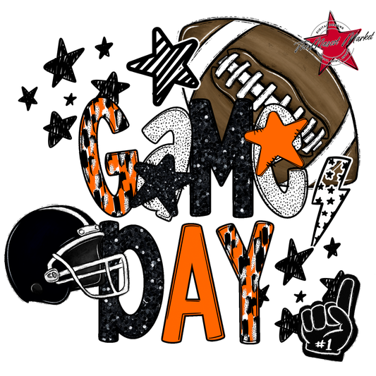 Football Game Day Scrape-Orange