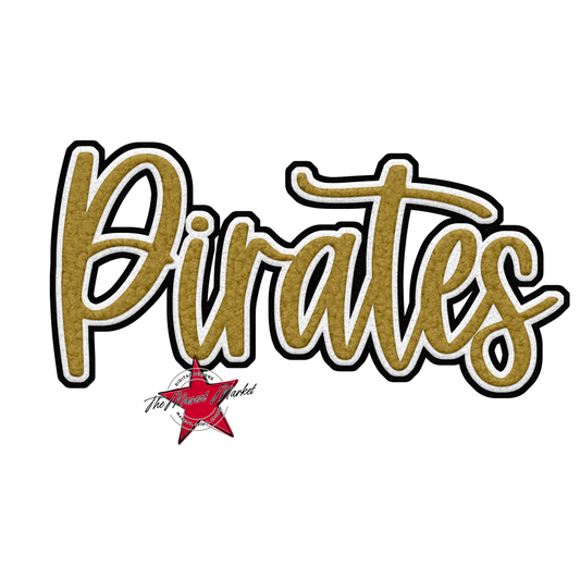 Pirates Faux Chenille Patch-Gold