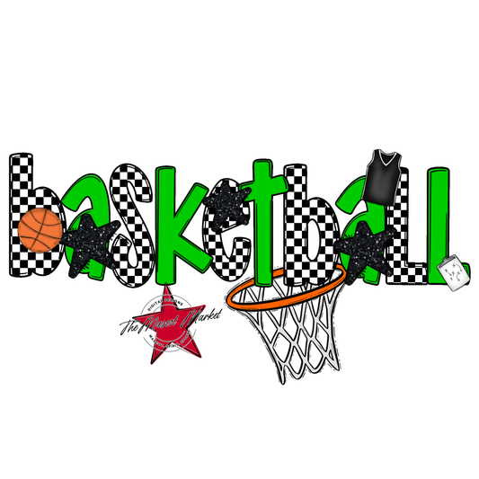 Basketball Checker Alpha-Bright Green