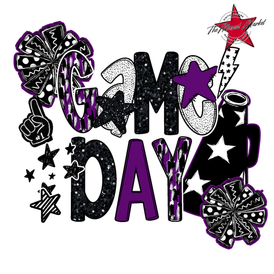 Cheer Game Day Scrape-Purple