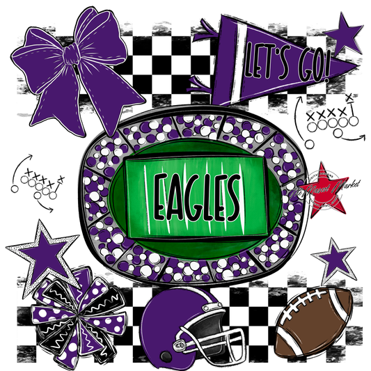 Eagles Checkers Spirit Design-Purple