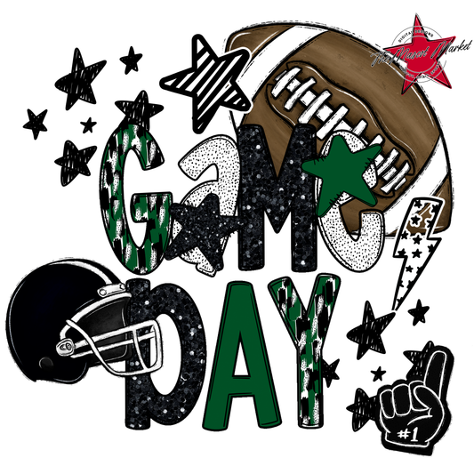 Football Game Day Scrape-Green