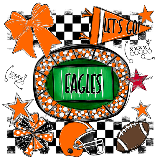 Eagles Checkers Spirit Design-Orange