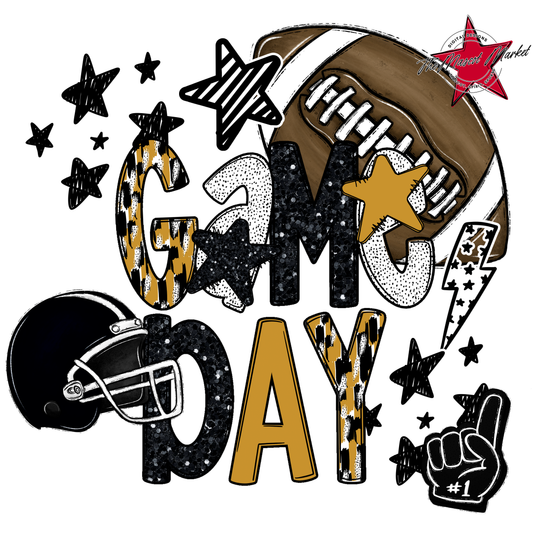 Football Game Day Scrape-Gold