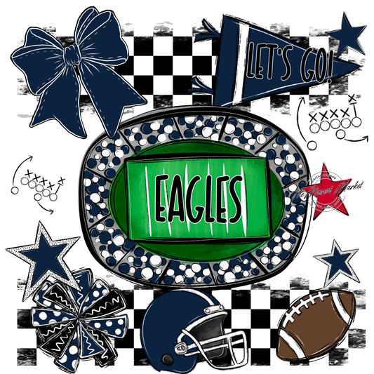 Eagles Checkers Spirit Design-Navy