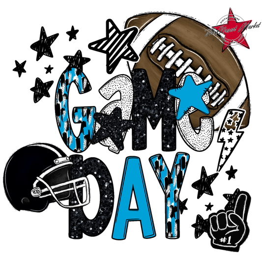 Football Game Day Scrape-Carolina Blue