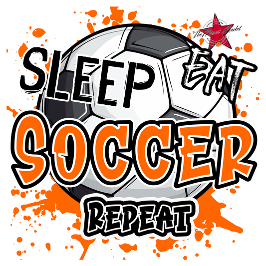 Eat Sleep Soccer Repeat-Orange