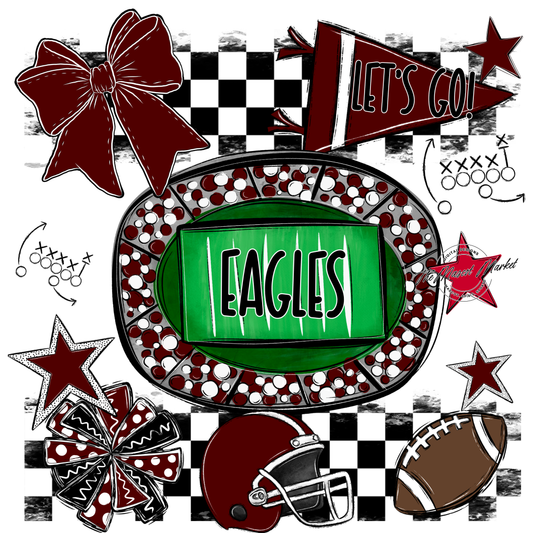 Eagles Checkers Spirit Design-Maroon