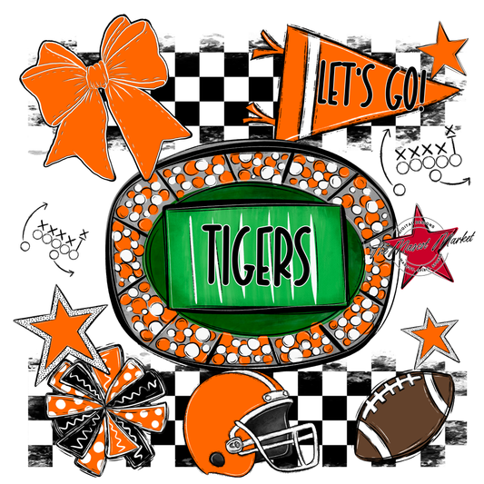 Tigers Checkers Spirit Design-Orange