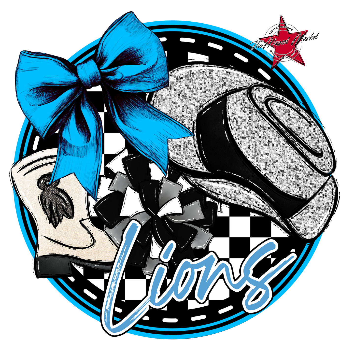 Lions Circle Drillteam Design-Carolina Blue