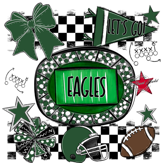 Eagles Checkers Spirit Design-Green