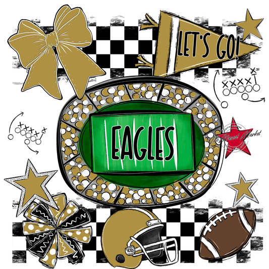 Eagles Checkers Spirit Design-Gold