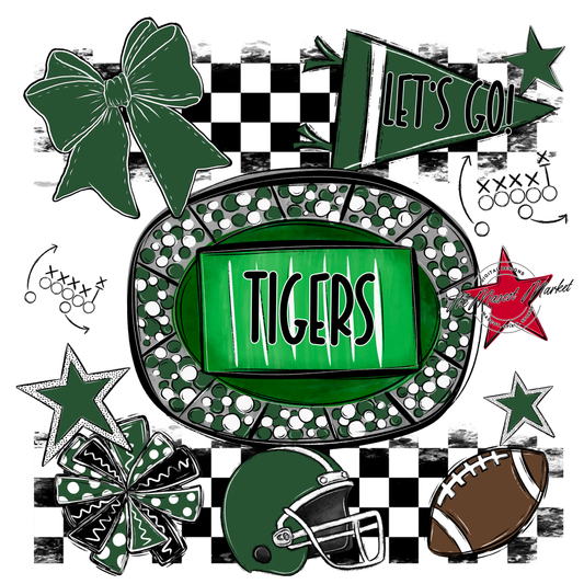 Tigers Checkers Spirit Design-Green