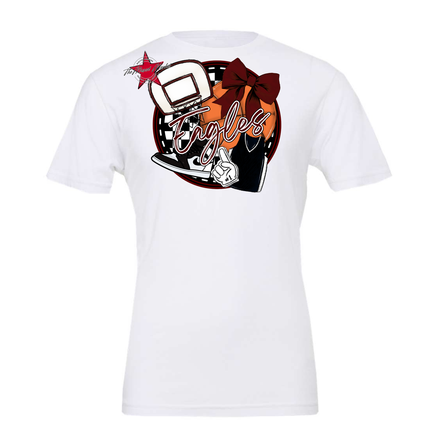 Eagles Circle Basketball Design-Maroon
