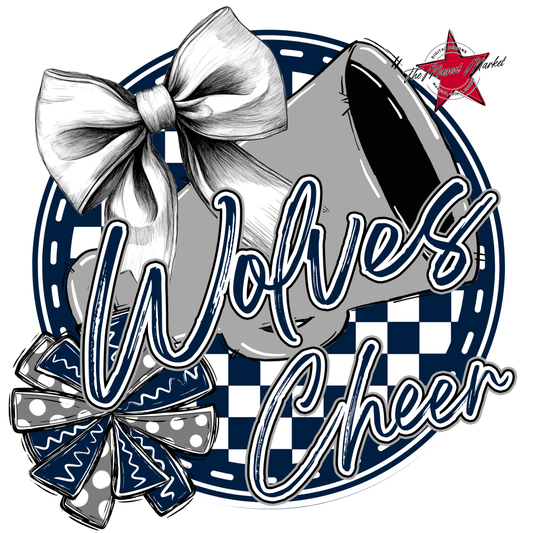 Wolves Circle Cheer Design-Navy-Grey