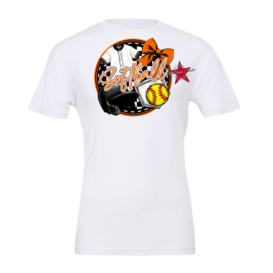 Circle Softball Design-Orange