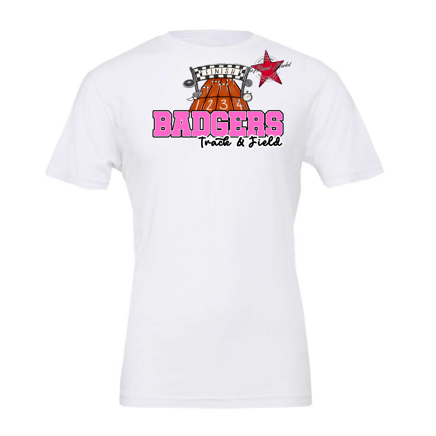 Badgers Varsity Track and Field Design-Baby Pink