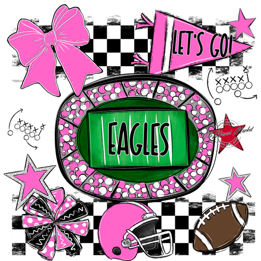 Eagles Checkers Spirit Design-Baby Pink