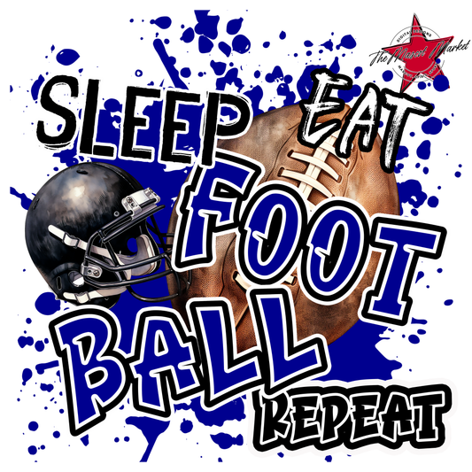 Eat Sleep Football Repeat-Blue