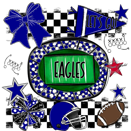 Eagles Checkers Spirit Design-Blue