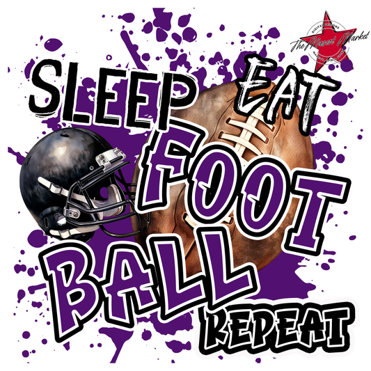 Eat Sleep Football Repeat-Purple