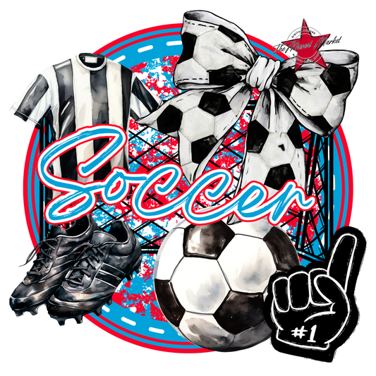 Circle Soccer Design-Carolina Blue-Red