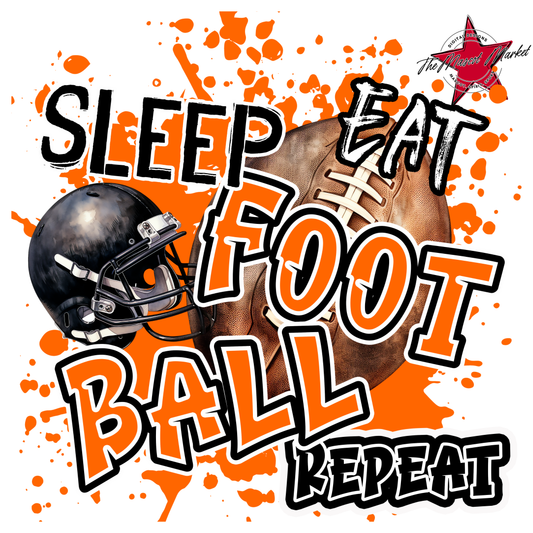 Eat Sleep Football Repeat-Orange
