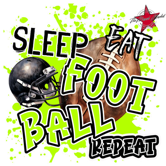 Eat Sleep Football Repeat-Neon