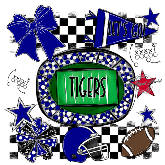 Tigers Checkers Spirit Design-Blue