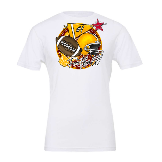 Football Circle Design-Maroon-Yellow