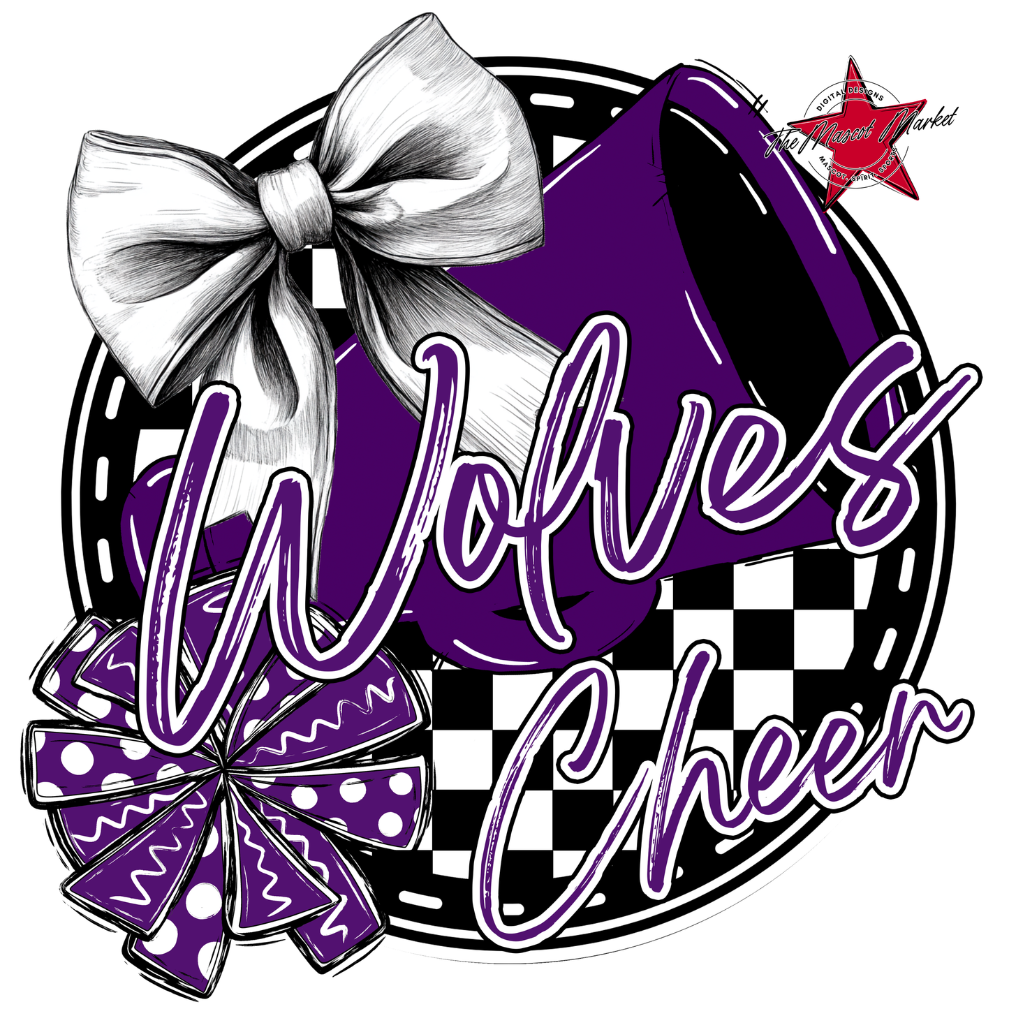 Wolves Circle Cheer Design-Purple