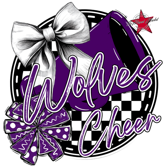 Wolves Circle Cheer Design-Purple