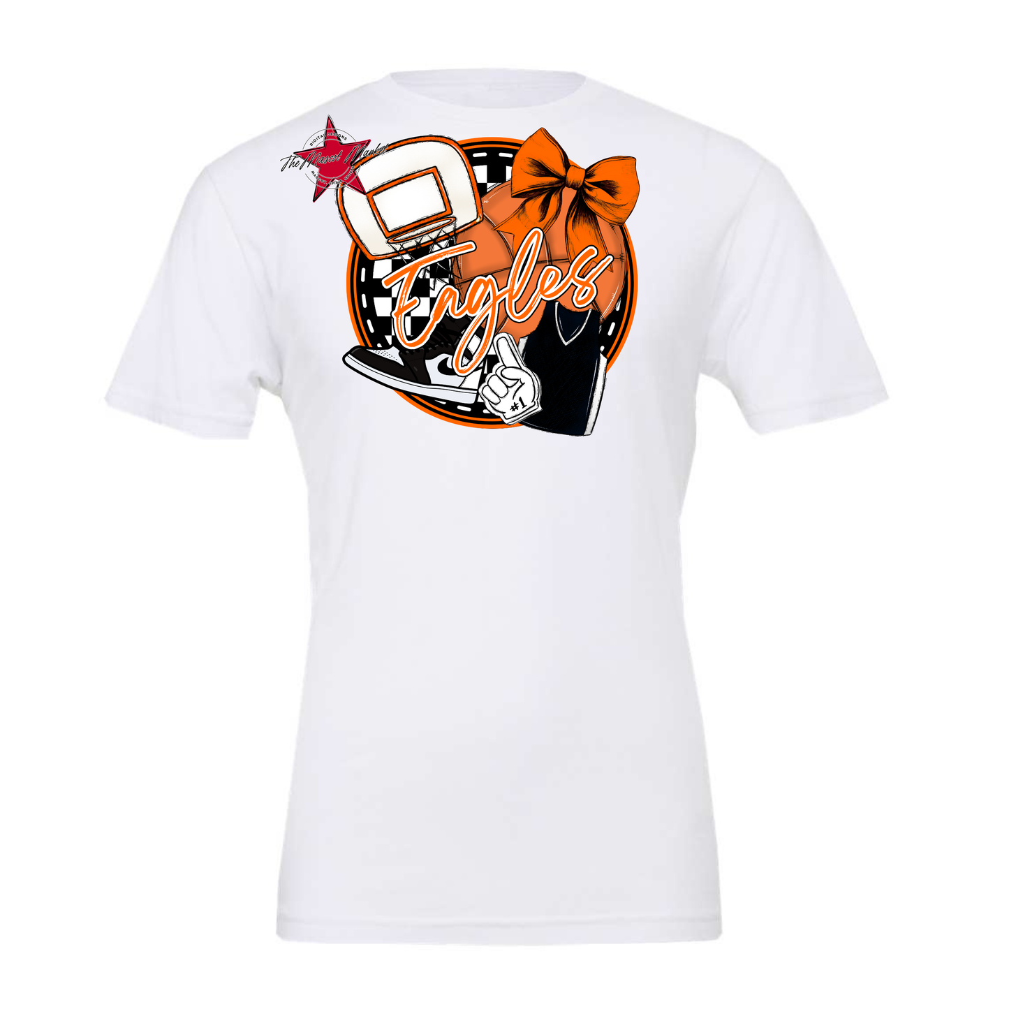 Eagles Circle Basketball Design-Orange