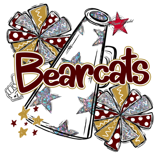 Bearcats Alpha Cheer Megaphone-Maroon-Gold