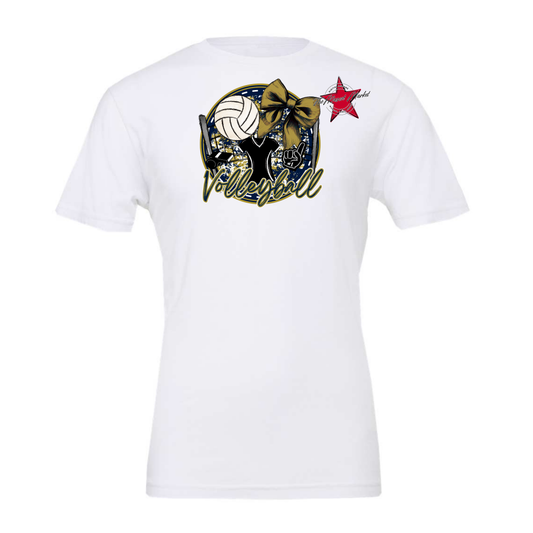 Circle Volleyball Design-Navy-Gold