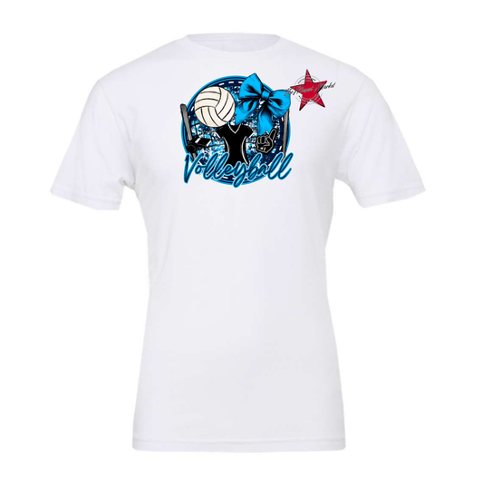 Circle Volleyball Design-Navy-Carolina Blue