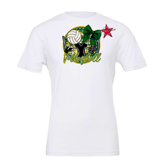 Circle Volleyball Design-Green-Yellow