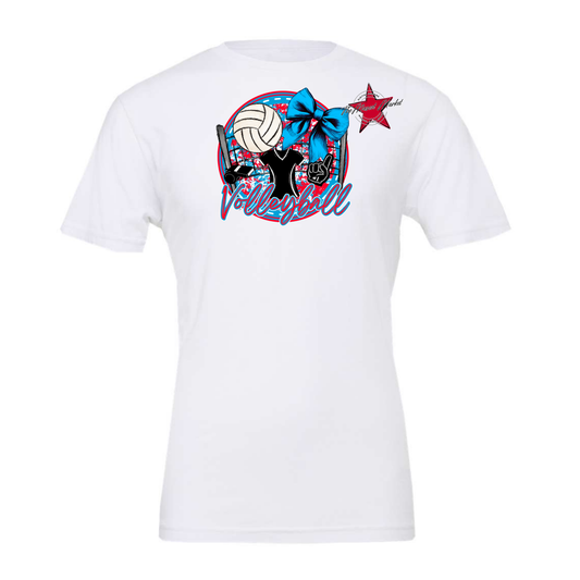 Circle Volleyball Design-Carolina Blue-Red