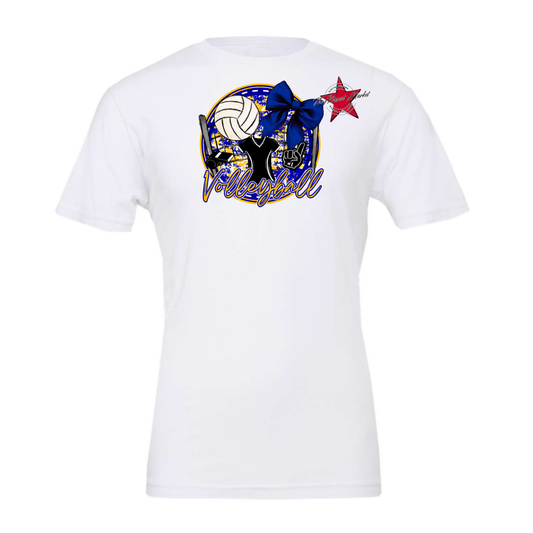 Circle Volleyball Design-Blue-Yellow