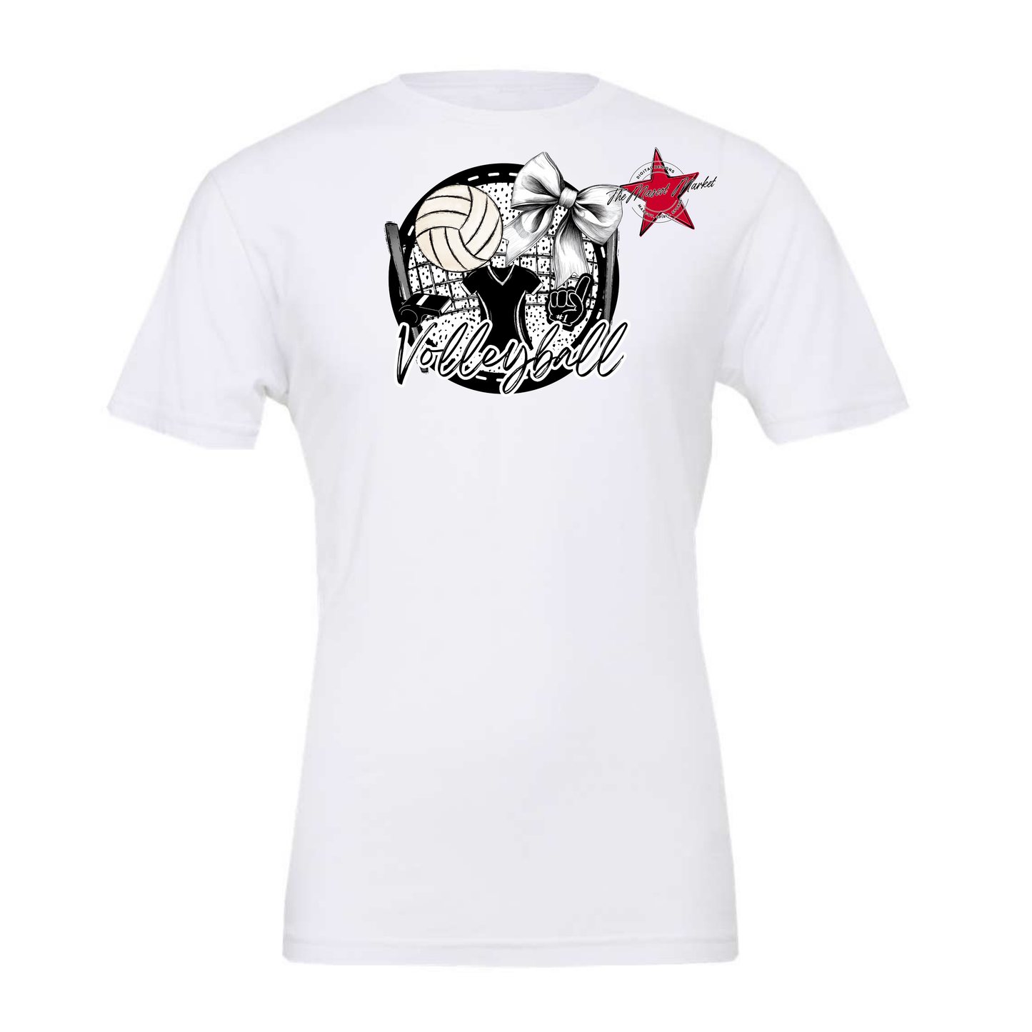 Circle Volleyball Design-Black & White