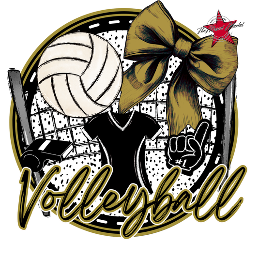 Circle Volleyball Design-Gold