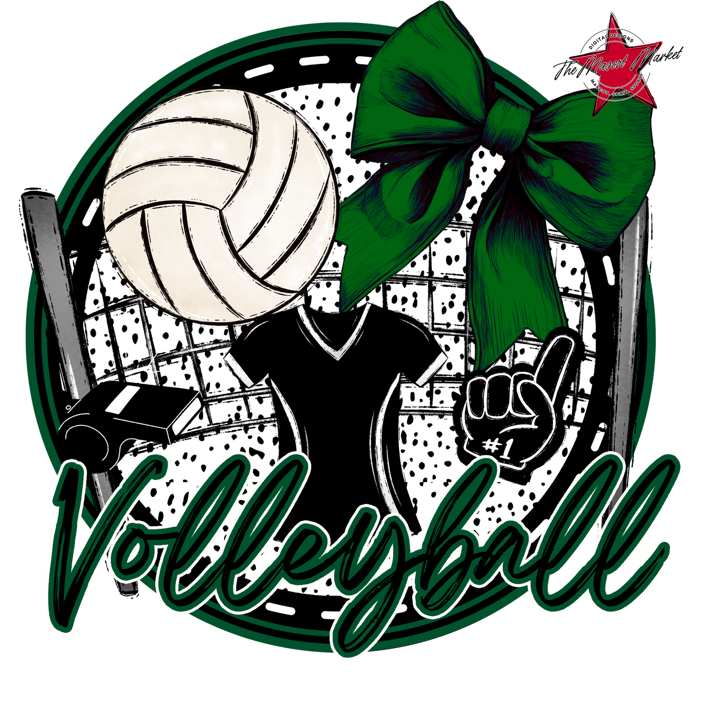 Circle Volleyball Design-Green