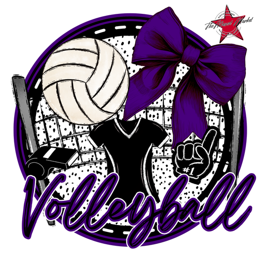 Circle Volleyball Design-Purple