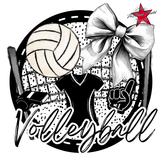 Circle Volleyball Design-Black & White
